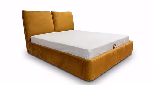 Pat Trevi cu lada de depozitare, tapitat in material textil Davis Monolith-48, pentru saltea 160 x 200 cm.
