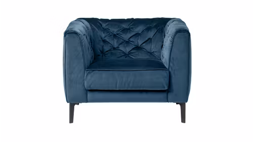 Fotoliu Piacere tapitat Brezza Dark Blue, fotoliu modern pentru living si zona de relaxare.