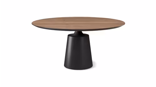Masa rotunda Yoda Black/Walnut Canaletto 140 cm