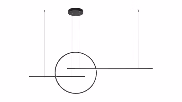 Lustra Giotto LED 56W Matt Black, cu design liniar modern, finisaj negru mat si lumina neutra 4000K.