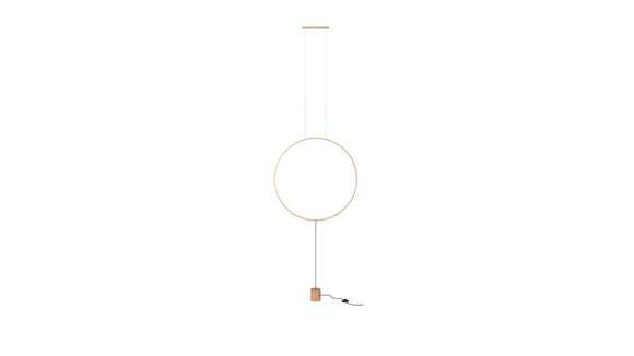 Lampadar Slick Su Round LED Gold Mat 28W, produs expus, cu design modern si finisaj auriu mat.