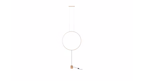 Lampadar Slick Su Round LED Gold Mat 28W, produs expus, cu design modern si finisaj auriu mat.