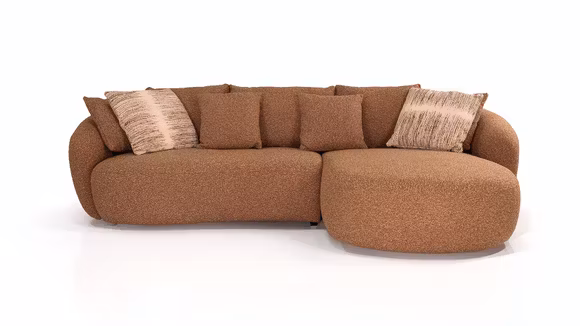 Canapea cu sezlong Misiarte textil Cloud Orange, dreapta