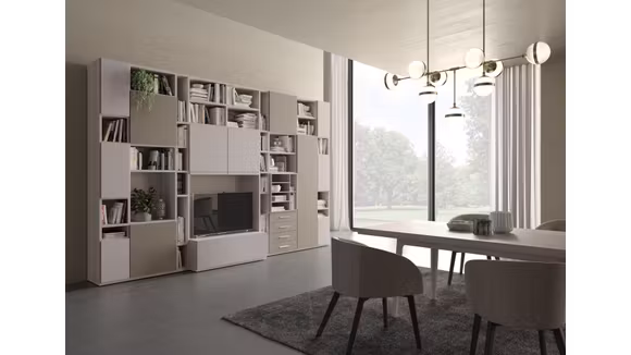 Sistem biblioteca moderna cu fronturi combinatie Fango/Duna