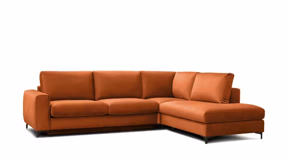 Canapea de colt extensibila Bella Salvador Brick Orange S1, dreapta