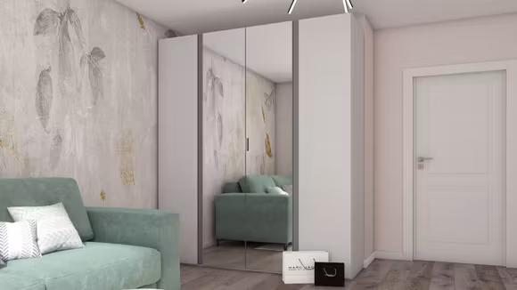 Dressing Batant Uno Tele Opaco + Oglinda + Maner R1 Piombo Opaco
