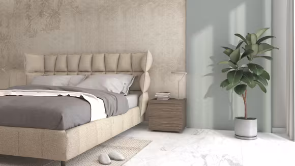 Noptiera Cooper Noce Ambra cu design modern si finisaj lemn, dimensiuni 44,6x39,8x42,3 cm