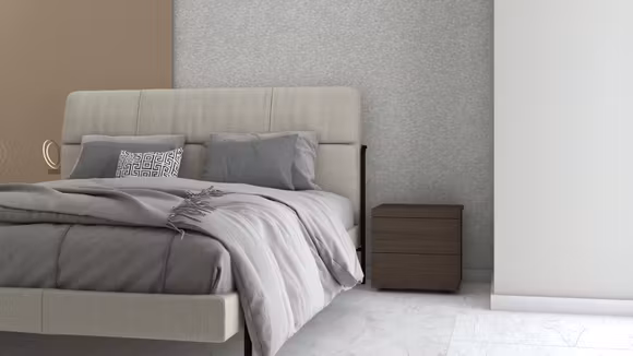 Noptiera Cooper Rovere Cognac cu design modern si finisaj lemn, dimensiuni 44,6x39,8x42,3 cm