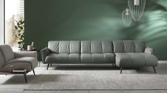 Canapea Talento textil Brezza Dark Grey, sezlong dreapta