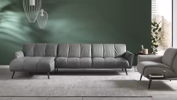 Canapea Talento textil Brezza Dark Grey, sezlong stanga