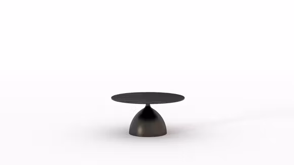 Masuta de cafea rotunda Portobelo cu blat ceramica Golden Cararra si structura Dark Bronze, diametru 40 cm.