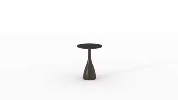 Masuta de cafea rotunda Portobelo cu blat ceramica Golden Cararra si structura Dark Bronze, diametru 40 cm.