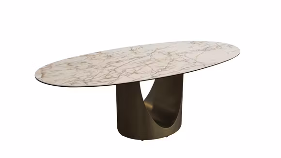 Masa Beatriz Champagne Gold Chromed 238x118 cm – Design Lux, Structura Crom Aurie, Ideala pentru Living si Dining Premium