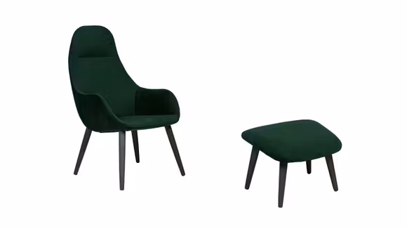Set Oline Fotoliu + Pouf Paris Emerald, cu design clasic si minimalist pentru spatii contemporane.