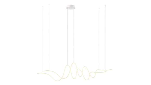 Lustra Impuls LED 68W Matt Black, cu finisaj negru mat, lumina calda 3000K si design modern pentru dining sau living.
