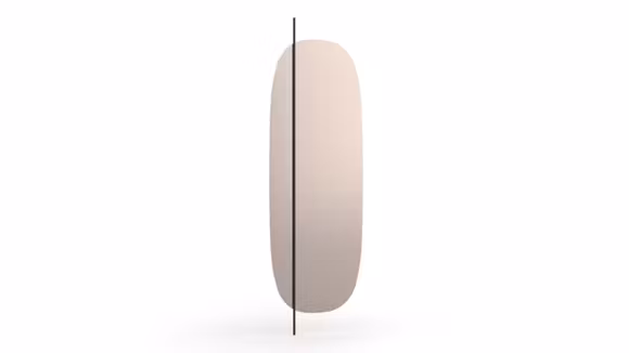 Oglinda ovala Vanity Bronze/Matt Black, cu design decorativ, contur rotunjit si tija metalica eleganta.