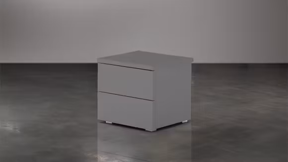Noptiera Nilo, 2 sertare, Alluminio Opaco
