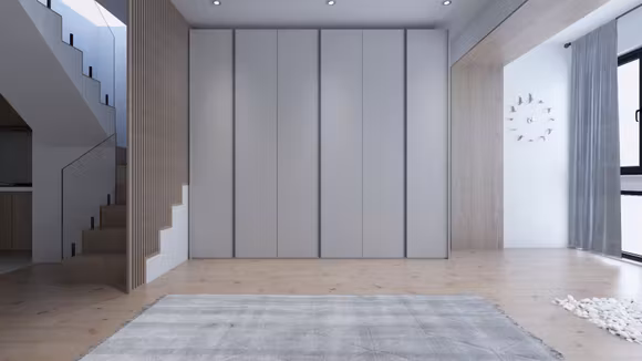 Dressing Uno batant Tele Opaco+Maner R1 Alluminio Opaco + Int. Lino