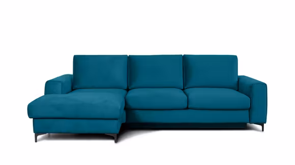 Canapea de colt extensibila Bella Piano Ocean Blue S3, stanga
