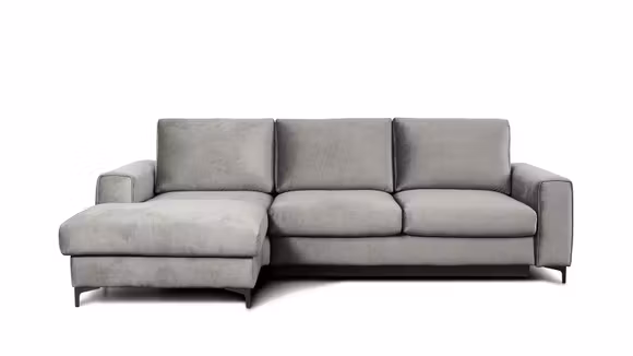 Canapea de colt extensibila Bella Kingston Light Grey S3, stanga