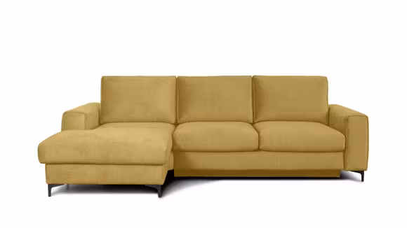 Canapea de colt extensibila Bella Kingston Mustard S3, stanga