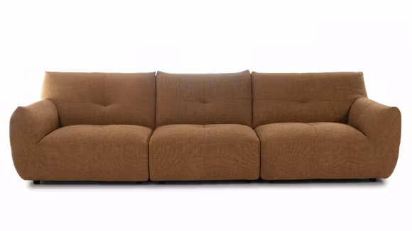 Canapea liniara 4 locuri Greta textil Light Brown