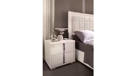 Noptiera Imperia White High Gloss, stanga