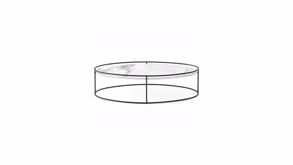 Masuta de cafea Atollo Matt Black/White Marble 112.5 cm