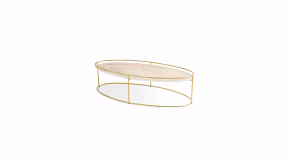 Masuta de cafea Atollo Polished Brass/Golden Onyx Marble 112.5 cm