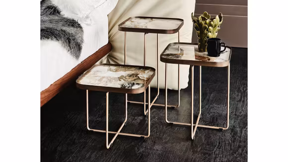 Set de 3 masute Benny Keramic, Makalu KM11 36x36, produs expus, cu design modern si finisaj elegant.