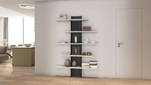 Biblioteca Versus 5 etajere Metal Antracit + Canvas
