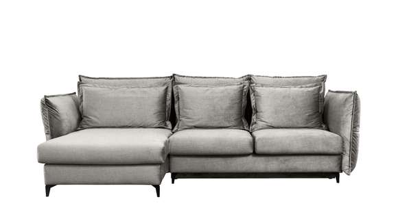 Canapea de colt extensibila Eva Kingston Light Grey S1, stanga