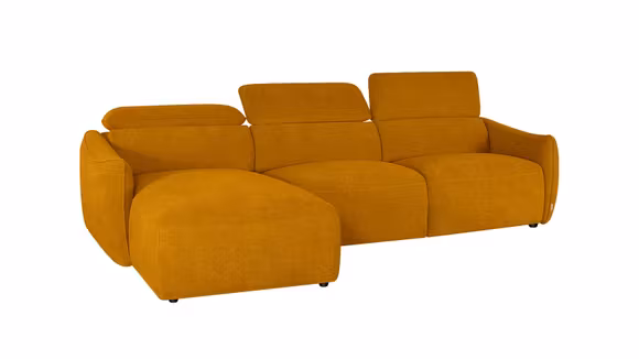 Canapea cu sezlong Acapulco textil Mustard, stanga