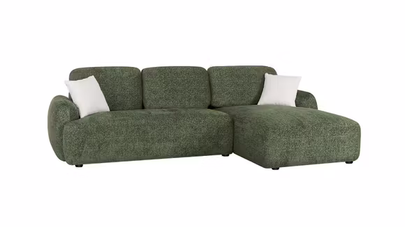 Canapea cu sezlong Casablanca textil Raven Dark Green, dreapta