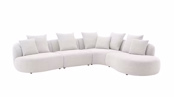 Canapea cu sezlong Layton textil Light Grey, dreapta