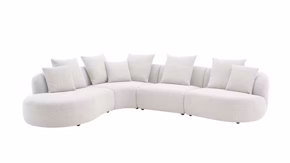 Canapea cu sezlong Layton textil Light Grey, stanga