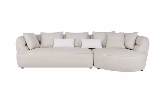 Canapea cu sezlong Nisa textil Cloud Bej deschis, dreapta
