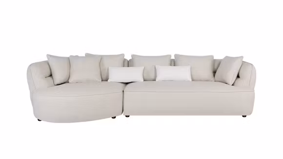 Canapea cu sezlong Nisa textil Cloud Bej deschis, stanga