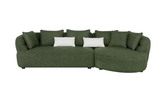 Canapea cu sezlong Nisa textil Cloud Green, dreapta