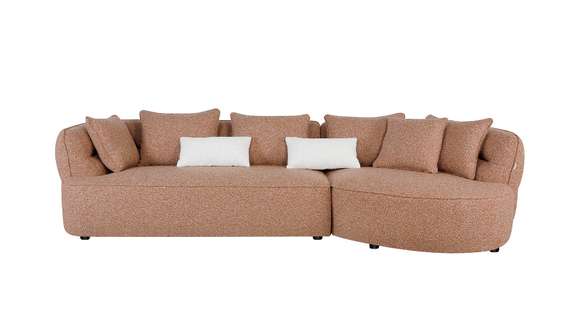 Canapea cu sezlong Nisa textil Cloud Rust, dreapta