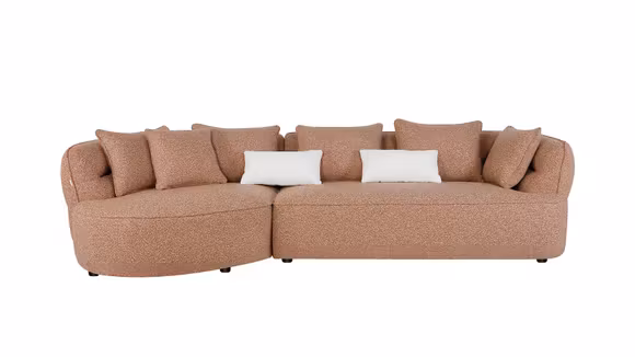 Canapea cu sezlong Nisa textil Cloud Rust, stanga