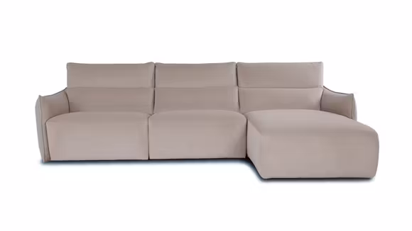 Canapea cu sezlong Stupore textil Brezza Cream, dreapta