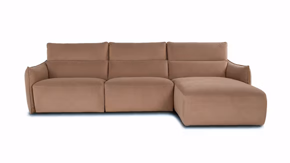 Canapea cu sezlong Stupore textil Brezza Taupe, dreapta