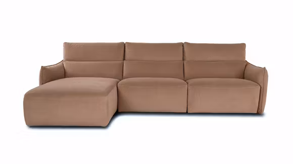 Canapea cu sezlong Stupore textil Brezza Taupe, stanga