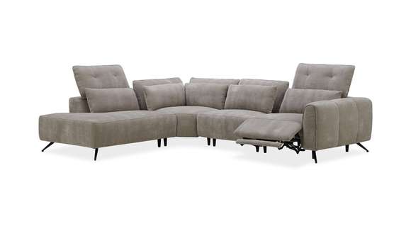 Canapea de colt cu recliner Arezzo textil Truffle, stanga