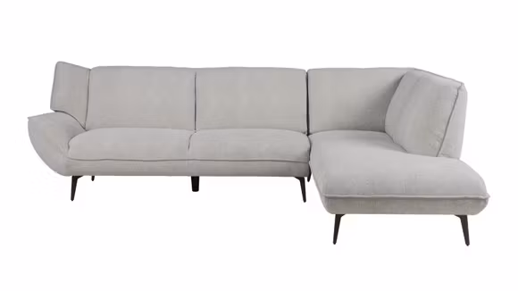 Canapea de colt cu sezlong Amelia textil Beige, dreapta