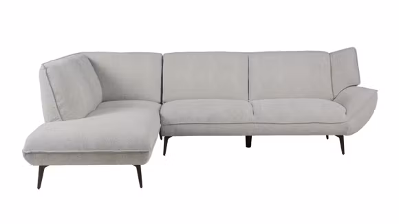 Canapea de colt cu sezlong Amelia textil Beige, stanga