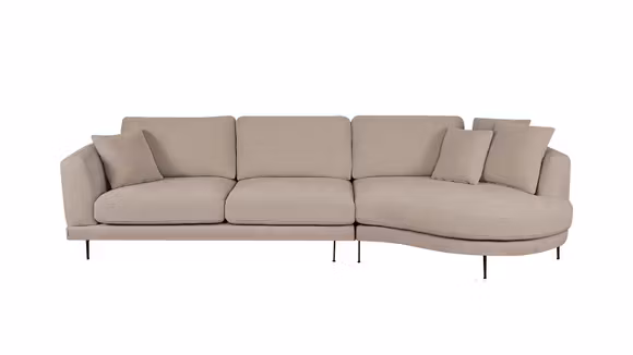 Canapea de colt cu sezlong Carini Bouclee Beige, dreapta