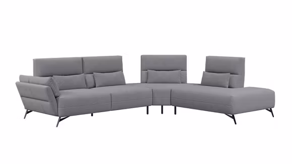 Canapea de colt cu sezlong Isola textil Bouclee Grey Pine, dreapta
