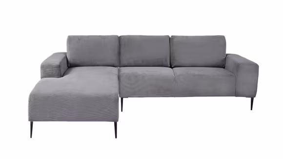 Canapea de colt cu sezlong Marino textil Grey, stanga